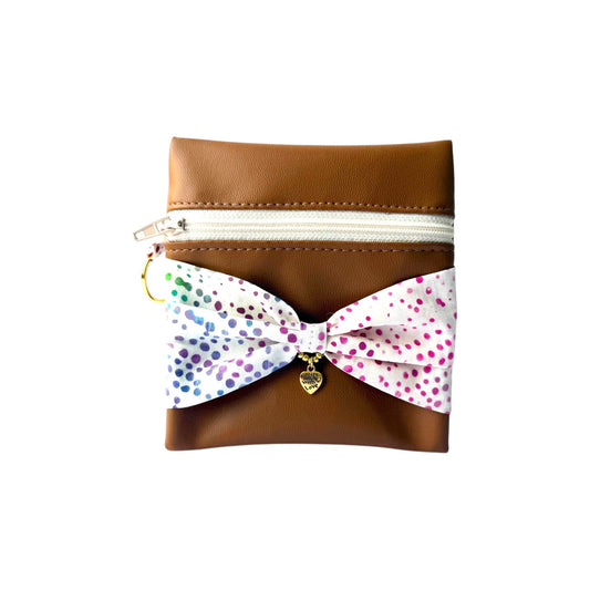 Taupe Keychain Purse- Mini Bag