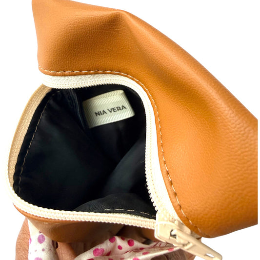 Taupe Keychain Purse- Mini Bag