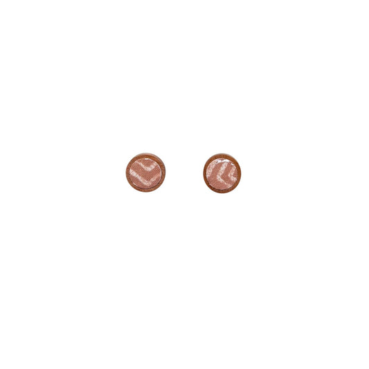 Zig Zag Wooden Fabric Stud Earrings